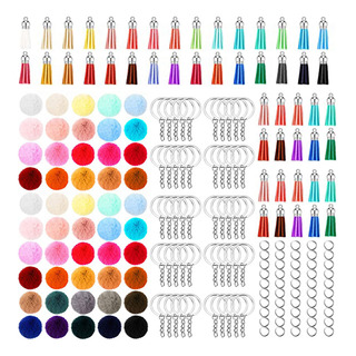 Colorida Bola De Piel Con Pompones Con Llavero Y Borlas Para Colorida Bola De Piel Con Pompones Con Llavero Y Borlas Para