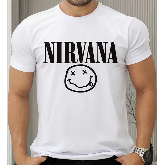 Camiseta Com Estampa Personalizada Nirvana