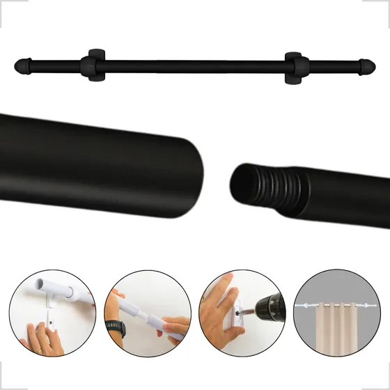 Kit 2 Varões De Cortina Rosqueado Plástico Quarto Casa Sala
