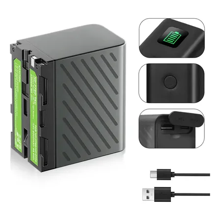 Carregamento De Usb Np-f750 F770 F970 Bateria Para Sony Tr18 Preto