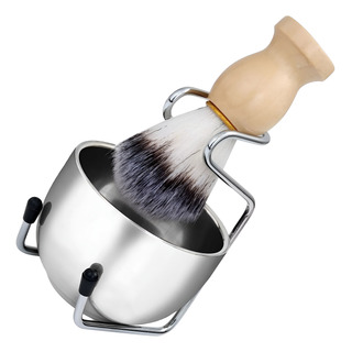 Kit Pincel Barbear C/ Suporte Tigela Bowl Cumbuca Copo Inox Kit Pincel Barbear C/ Suporte Tigela Bowl Cumbuca Copo Inox