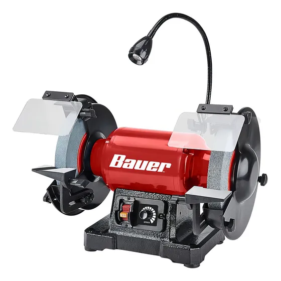 Esmeril De Banco Con Luz De Trabajo Bauer 21107e-b. Frecuencia No Aplica
