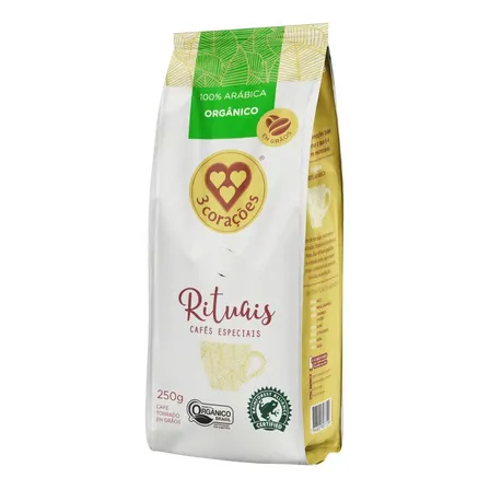 Café Orgânico Torrado Em Grãos Rituais 250g 3 Corações