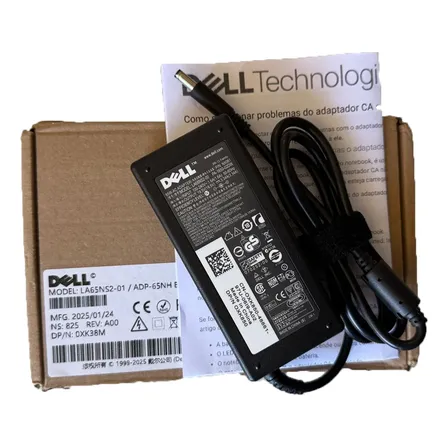 Fonte Carregador Para Notebook Dell La65ns2-01 Pa-1650-02b4 19.5v 3.34a Plug Fino 4.5x3.0mm Marca Dell Preto