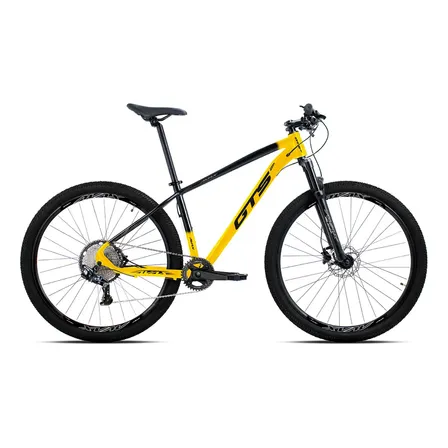 Bicicleta Aro 29 Gts Feel Avax 12v Freio A Disco Hidráulico Cor Preto/amarelo Tamanho Do Quadro 17