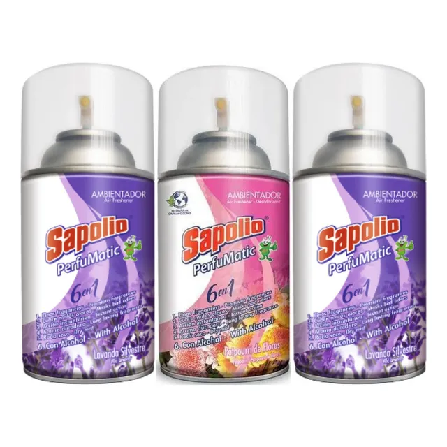 Sapolio Ambientador Perfumatic Repuesto 240ml - X3 Frascos
