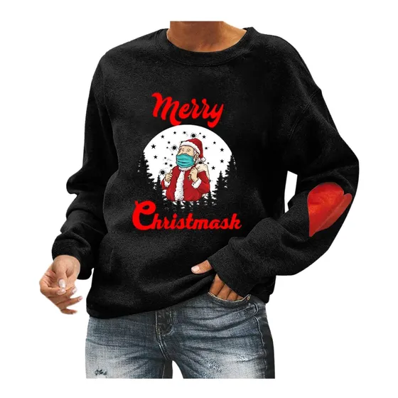 Camiseta Navidad Para Dama Linda Estampada Manga Larga