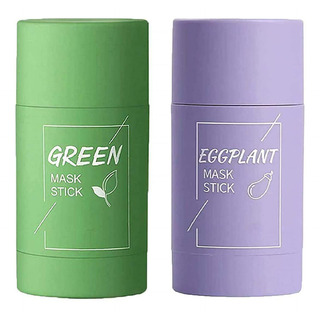 2 Pcs Green Tea/eggplant Acne Clearing Solid Mask,natural 2 Pcs Green Tea/eggplant Acne Clearing Solid Mask,natural