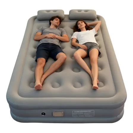 Colchón Inflable Queen Size +2almohada+bomba Aire 200x150x40