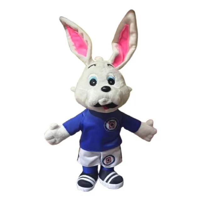 Peluche Conejo Blanco Mediano - Mascota Cruz Azul Azul