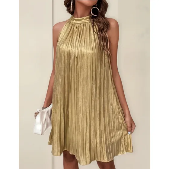 Vestido De Fiesta Dorado Talle 3xl Grande Especial