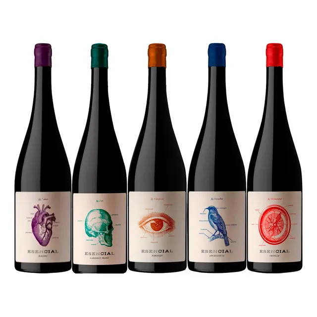 Vino Esencial Combo Varietales Bodega Viña Alta Pack X5