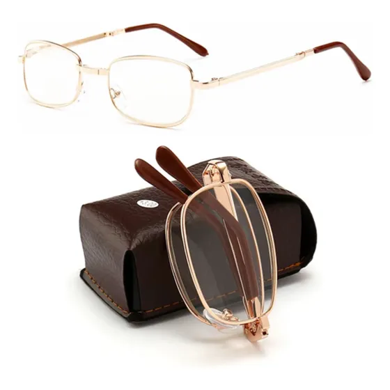 Lente Plegable Multifocal Progresivo Presbicia Óptico +3.00 Dorado 3.00