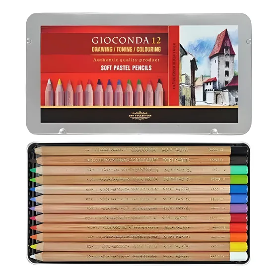 Lapices Tiza Pastel Kohinoor Gioconda  X 12 Colores Lata