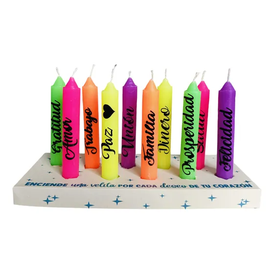 Velas Navidad Deseos Dia De Las Velitas X 10 Personalizada