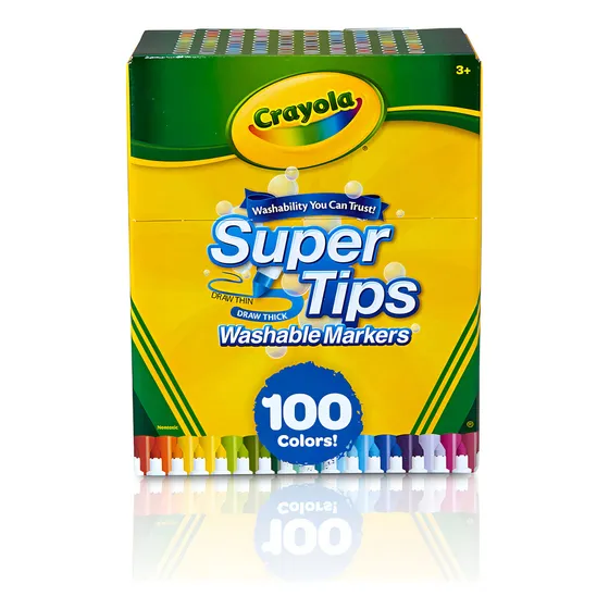 Crayola Marcador Lavable Super Tips 100 Unidades Originales
