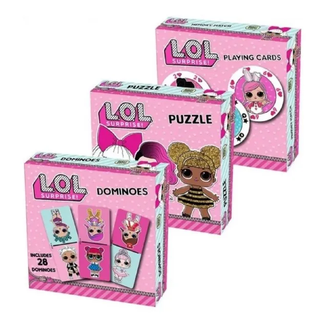 Lol Surprise! Set De Juegos 3 En 1 Puzzle, Cartas Y Dominó