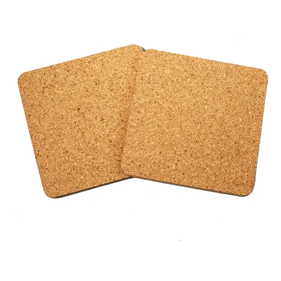 2 Posavaso Corcho Para Bebida Absorbente Cuadrado 3.9  Casa