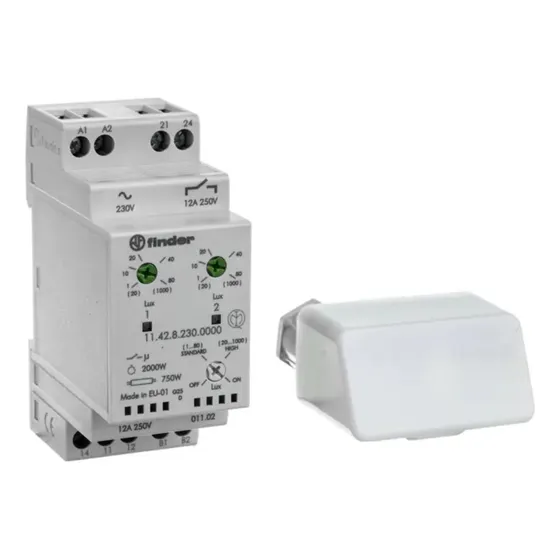 Interrup.crepus.1+1 12a 230v Riel Din-sens.fotosen Finder