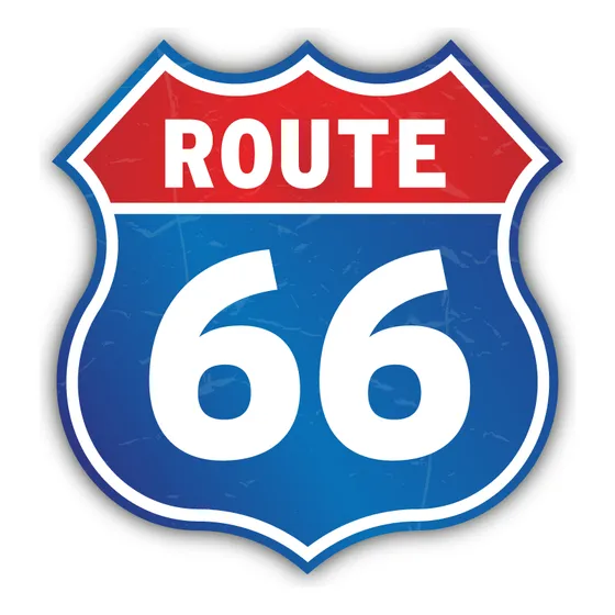 Placa Quadro Trânsito Route 66 Color- Decoração 