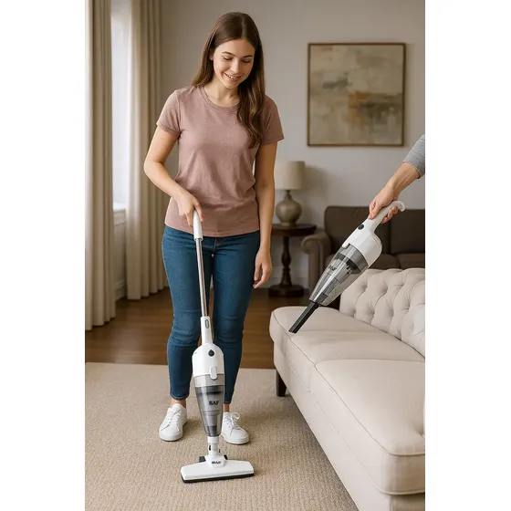 Aspiradora R8673w 2 En 1 Multifuncional 600w Succión Fuerte Filtro Lavable Depósito 500ml Cable De 4 Metros Ideal Hogar Pisos Alfombras Muebles Liviana Potente Práctica Limpieza Rápida Y Eficiente