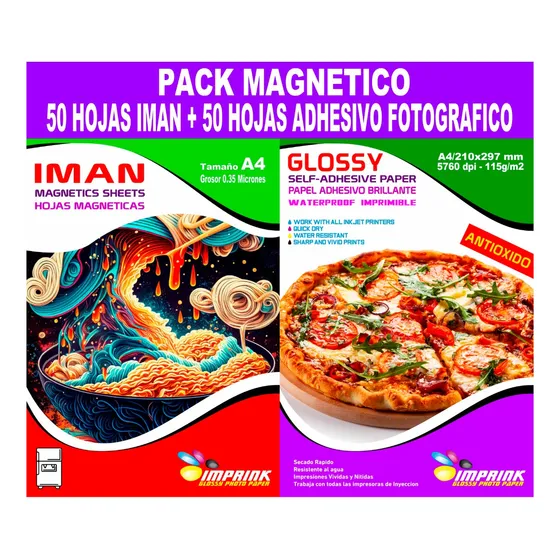 Pack 50 Hojas Iman 0,35mic + 50 Hjs Adhesivo Antioxido 115g