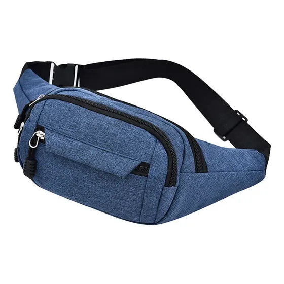 Riñonera Unisex Lona Impermeable Con 4 Compartimentos