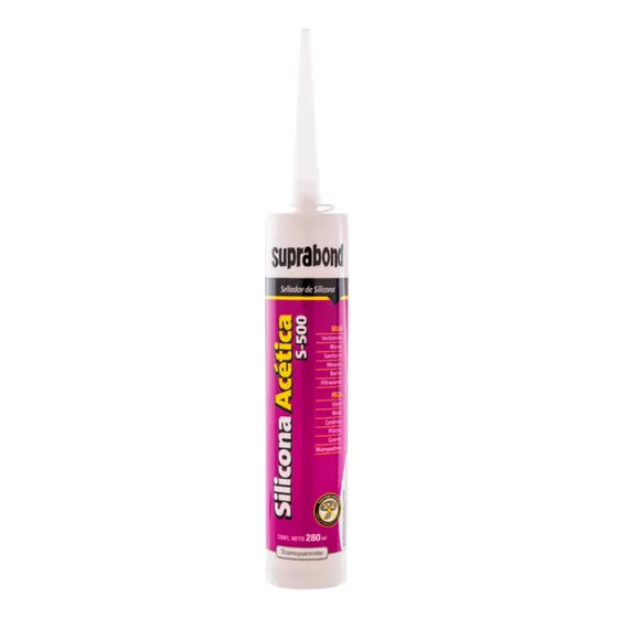 Sellador Silicona Suprabond Acética S-500 Transparente 280ml