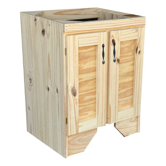 Bajo Mesada De Pino 80 Estante Puertas Macizo Ohventas