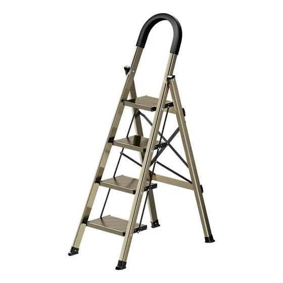 Escalera De 4 Escalones, Taburete Plegable Con Empuñadura, P