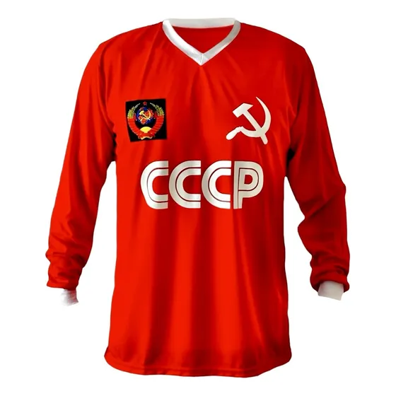  Camiseta Cccp Urss Roja Manga Larga Retro