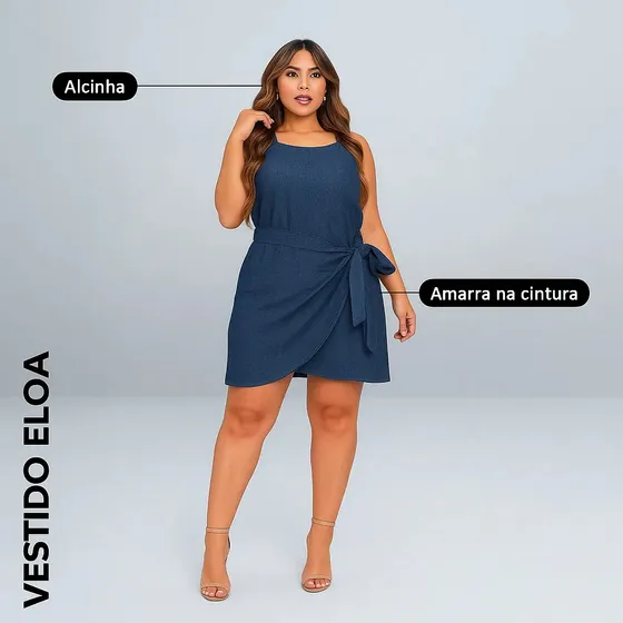 Vestido Feminino Curto Alcinha Duna Envelope Moda Verão
