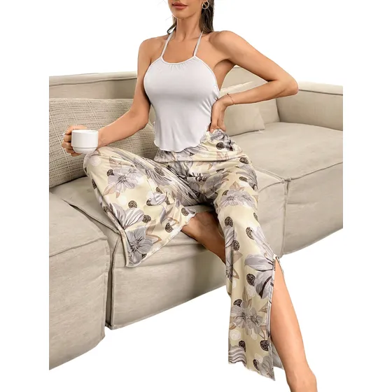 Conjunto De Pijama 2 Pc Con Top Tirantes Y Pantalon, Xl Dama