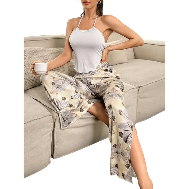 Conjunto De Pijama 2 Pc Con Top Tirantes Y Pantalon, Xl Dama