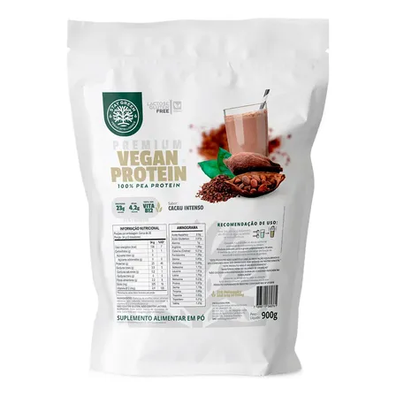 Premium Vegan Protein (900g) - Proteína Vegana Sabor Cacau Intenso - Stay Green