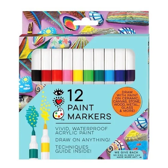 Marcadores Pintura Acrílica 12pk I Heart Art 