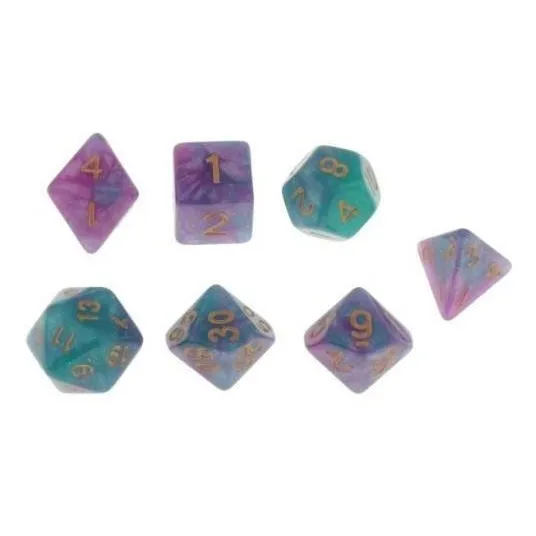 2x7pcs Dados Poliédricos D4 D6 D8 D10 D12 D20 Para Juegos
