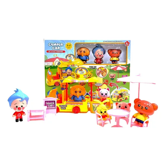 Set De Juguete Auto Camper Plim Plim Y Sus Amigos