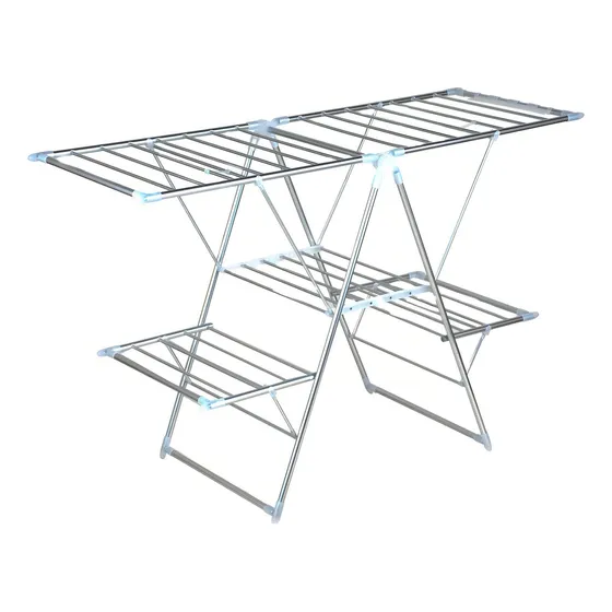 Tendedero Piso Aluminio Doble 156x61.5x99cm Kleine Wolke Color Plateado