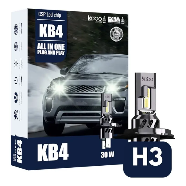 Kit Focos Led Kb4 Chip Csp 12v 30,000 Lm H4 H7 H11 Auto Moto