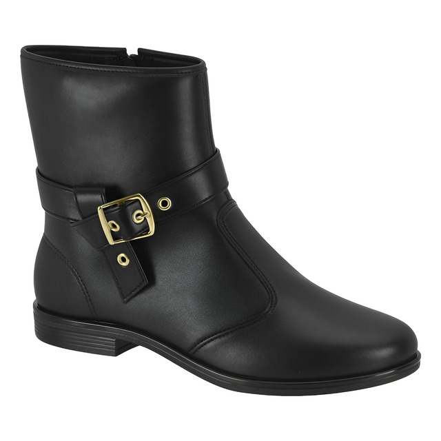 Bota Cano Curto Salto Baixo Fivela Confortável Original Bota Cano Curto Salto Baixo Fivela Confortável Original