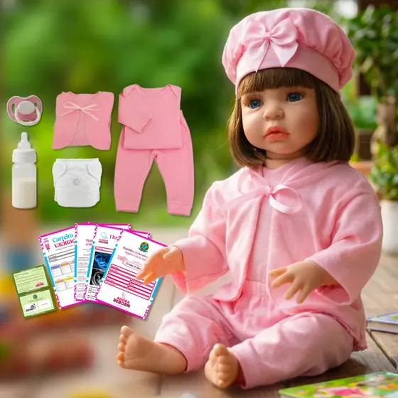 Boneca Bebê Reborn Silicone Realista Original Pode Dar Banho