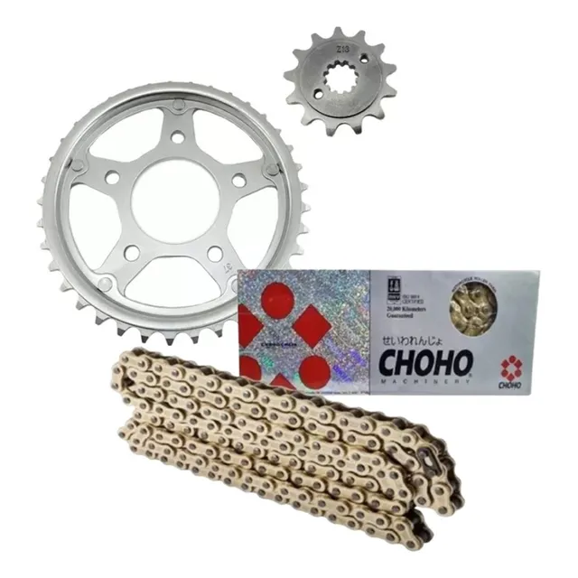 Kit Transmision Piñon Corona + Cadena Dorada Twister Cbx 250