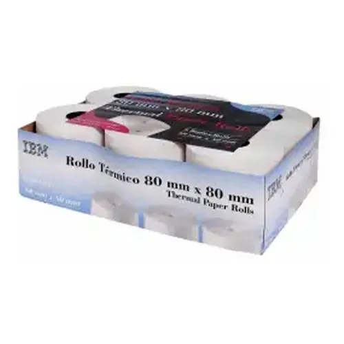 Rollos Térmicos Para Cajas Registradora 80x80 6 Pzas Color Blanco