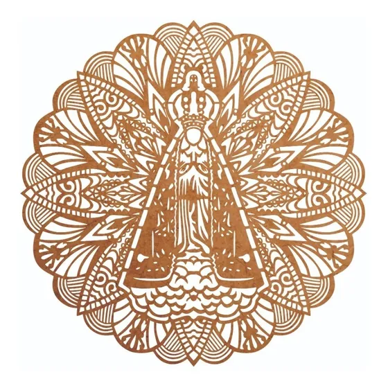 Mandala P/ Parede 30cm Em Mdf Crú Mod - Mdm014