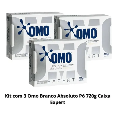 Kit Com 3 Omo Branco Absoluto Pó 720g Caixa Expert