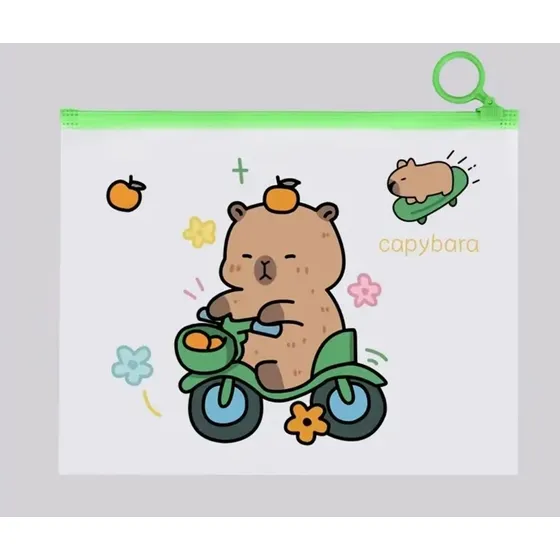 Organizador Plástico Tipo Sobre/cartuchera/capibara/chigüire