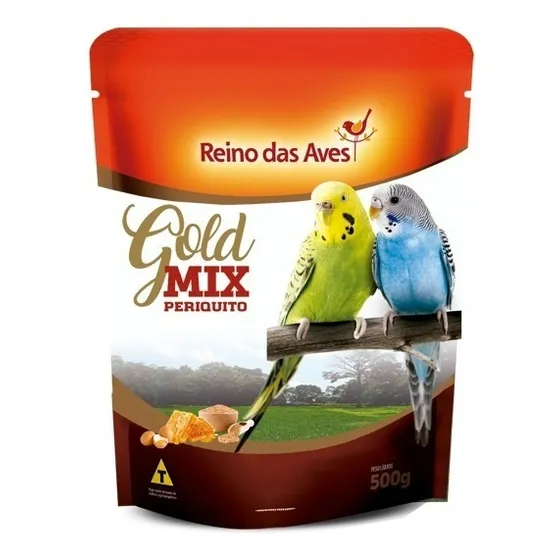 Periquito Gold Mix 500g - Reino Das Aves Alimento