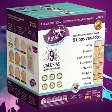 Kit Mix 8 Cortes Konjac Tipo Macarrão Sem Glútem Zero Carboidrado Dieta Vegano Diabética Fitness Para Emagrecer