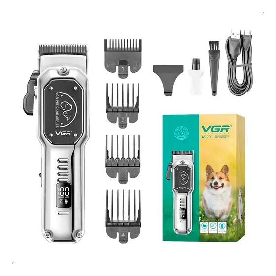 Maquina Corte Pelo Mascota Vgr V201 Professional Pet Clipper Color Plateado